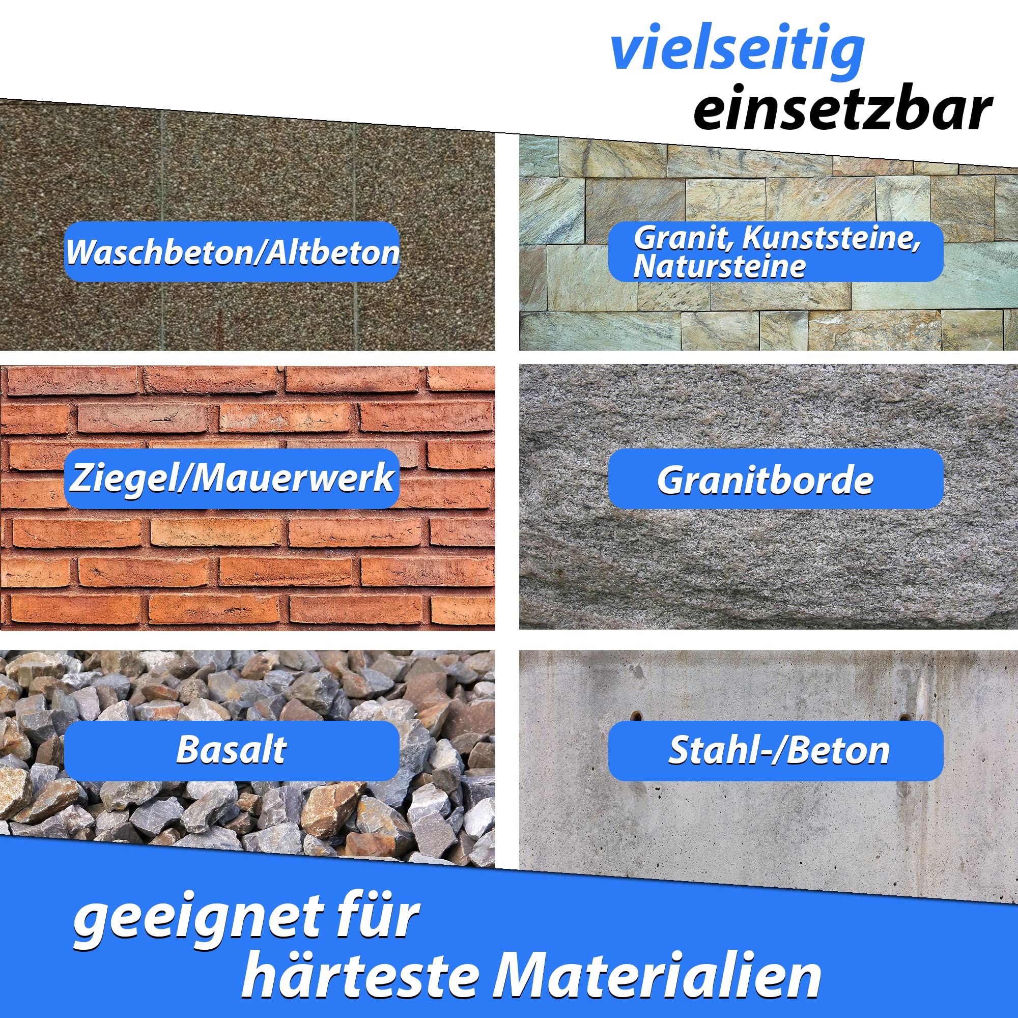 Diamant-Trennscheibe 230mm x 22,23mm - Segment 15mm - für Hartgestein Kunststeine Stein Ziegel Granit Granitborde Stahlbeton Naturstein Beton Diamantscheibe 230 mm - in Premium Qualität