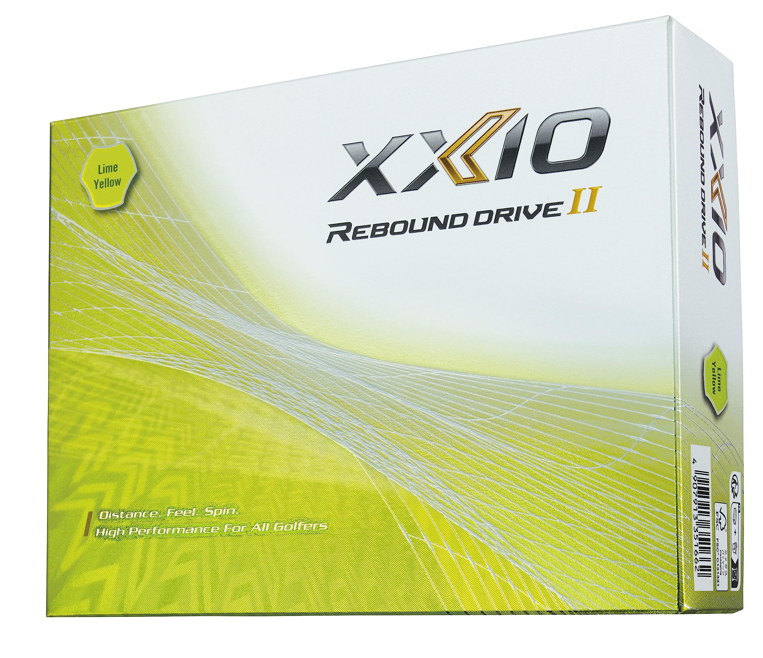 XXIO Boîte de 12 Balles de Golf Rebound Drive II Yellow