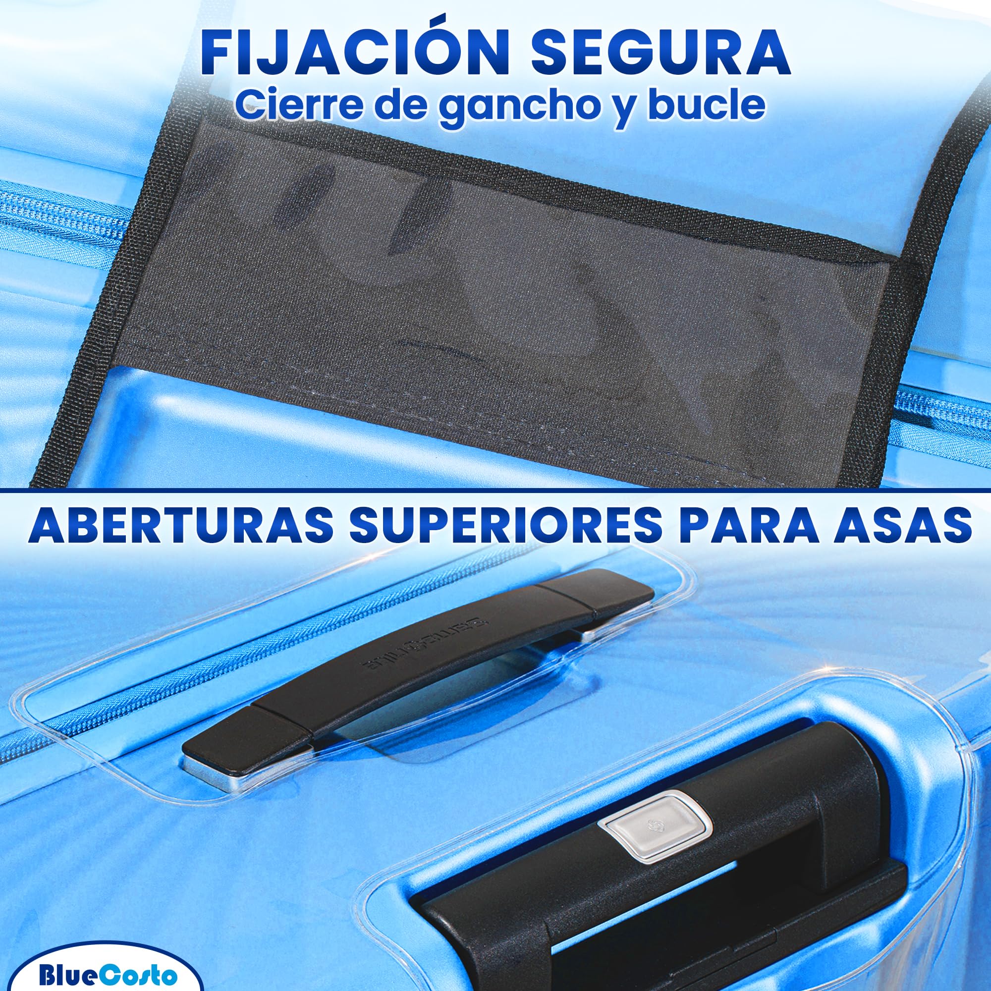 BlueCosto Funda para Maletas - Protector de Equipaje de PVC Transparente - Accesorio de Viaje de Primera Calidad para Proteger el Equipaje