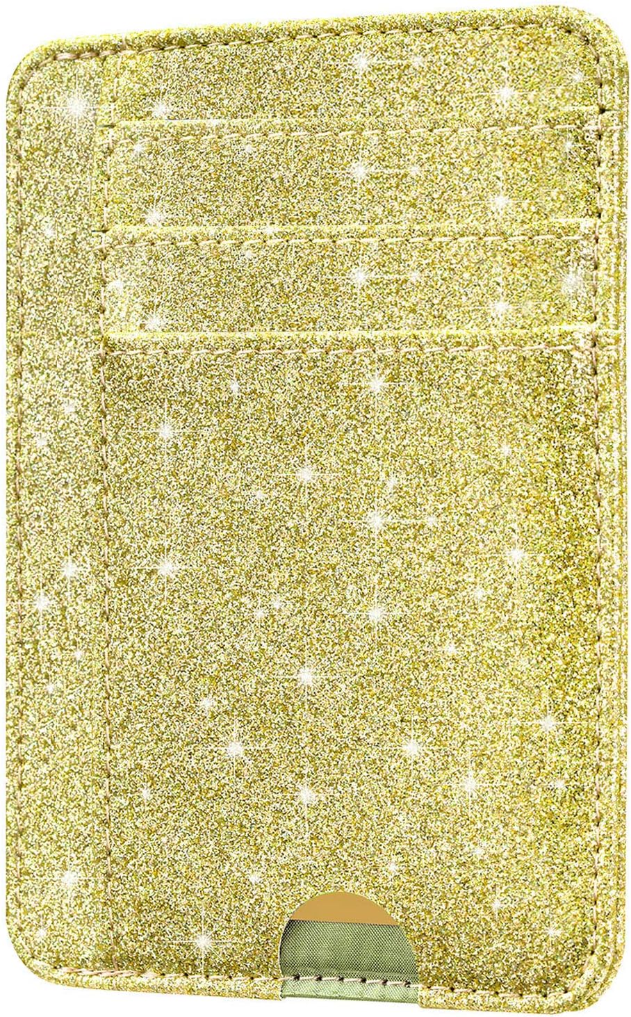 HOTCOOL Front Pocket Minimalist Leather With RFID Blocking Card Holder Wallet for Men & Women, Glitter Gold