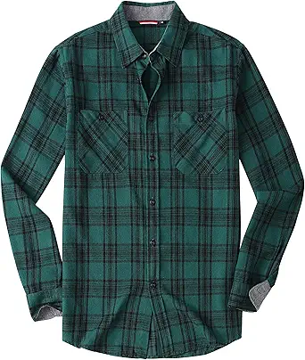 Alex Vando Mens Button Down Shirts Regular Fit Long Sleeve Casual Plaid Flannel Shirt