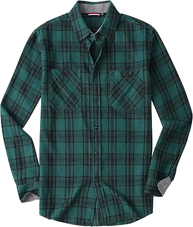 Alex Vando Mens Button Down Shirts Regular Fit Long Sleeve Casual Plaid Flannel Shirt