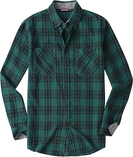 Alex Vando Mens Button Down Shirts Regular Fit Long Sleeve Casual Plaid Flannel Shirt