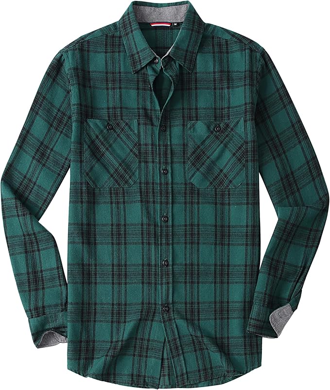 Alex Vando Mens Button Down Shirts Regular Fit Long Sleeve Casual Plaid Flannel Shirt