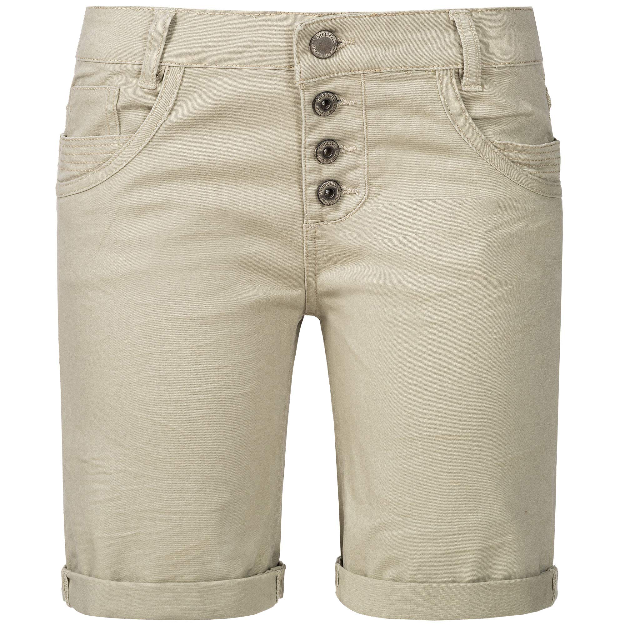 Shorts en denim stretch Sublevel avec optique usée et surtaxe confort - 4