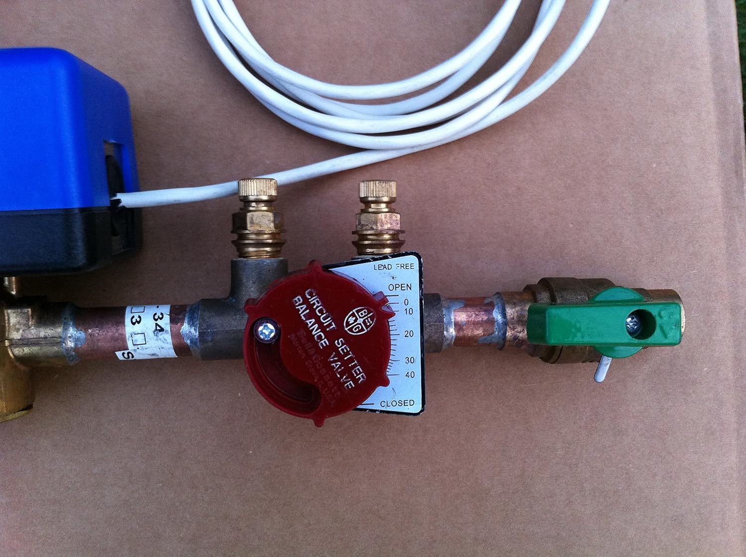 Erie Controls 1/2 Valve with Bell & Gossett 1/2s circuit setter with Isolation Valve set up