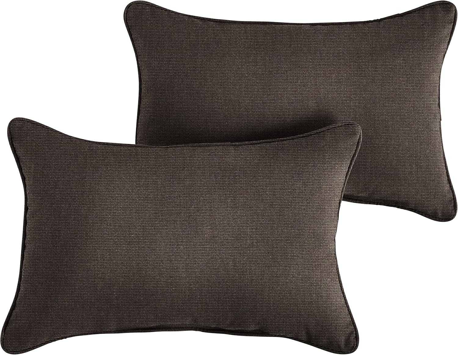 Sorra Home Sunbrella Solid Pillow Set, 12 in x 24 in, Canvas Java