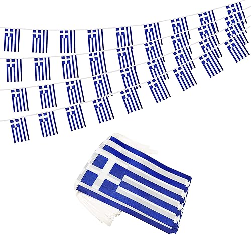 Miniatura 50 de Bandera argentina de 50 pies con cadena de bandera argentina, mini bandera argentina pequeña, para decoración de fiestas, tiendas y bares