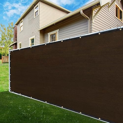 ShadeMart 6' x 50' Brown Fence Privacy Screen Windscreen Shade Fabric Cloth HDPE, 90% Visibility Blockage, with Grommets, Heavy Duty Commercial Grade, Cable Zip Ties Included (We Customize Size)