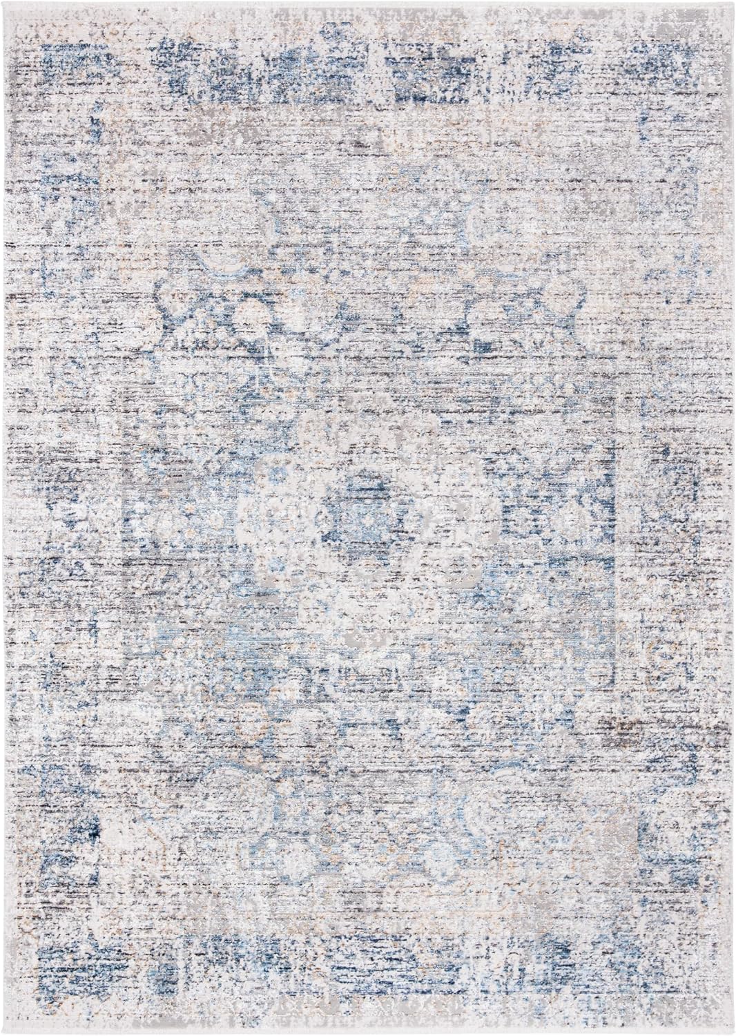 SAFAVIEH Dream Collection 5' x 8' Grey/Blue DRM410K Vintage Oriental Distressed Premium Viscose Area Rug