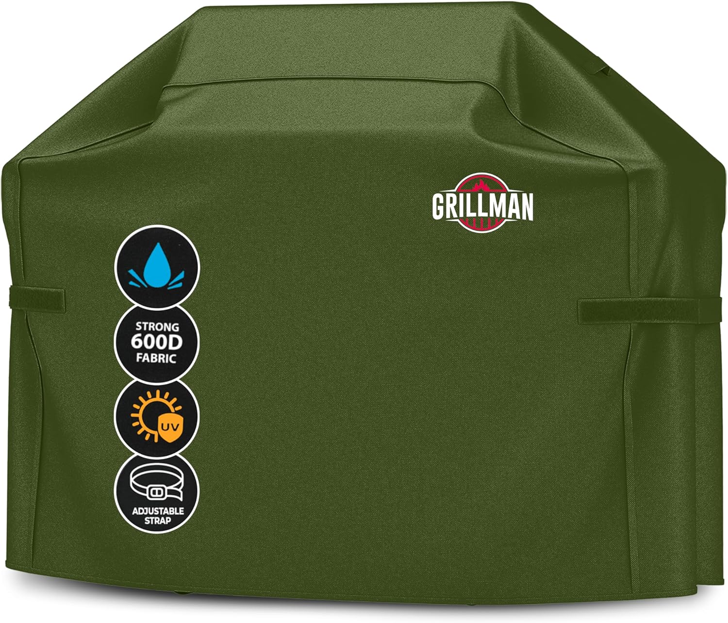 Grill Cover by Grillman, Green, 64 Inch, BBQ Outdoor Grill Covers, Charcoal & Gas Grills, Waterproof, Rip-Proof, Weather-Resistant, Anti-UV, Barbecue Cover for Weber, Genesis, Charbroil, Nexgrill, etc