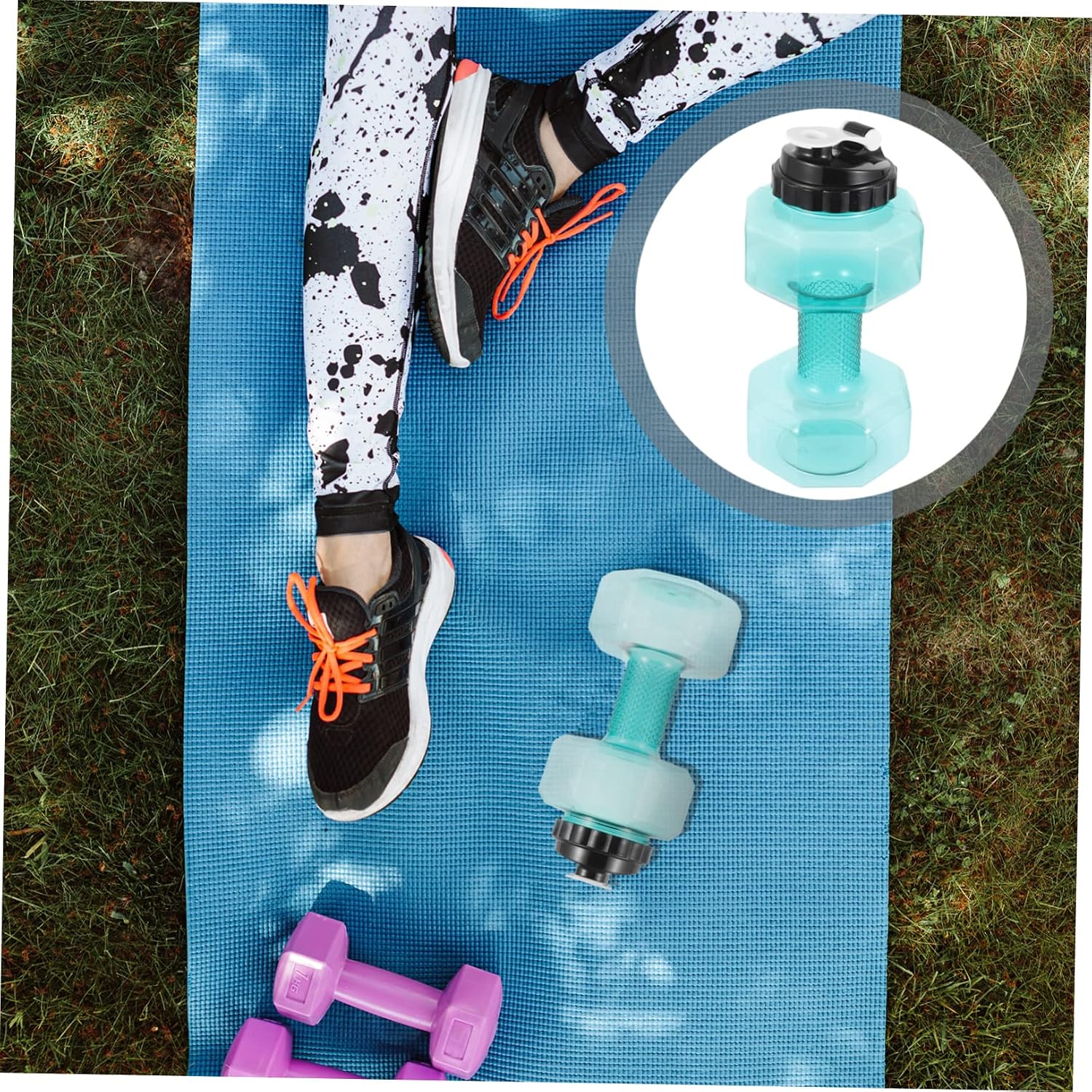 BESPORTBLE Dumbbell Shaped Water Bottle Novelty Fitness Kettle for Running Sports Outdoor Activities Capacity Sports Water Holder Unique Design for Hydration and Exercise image 2