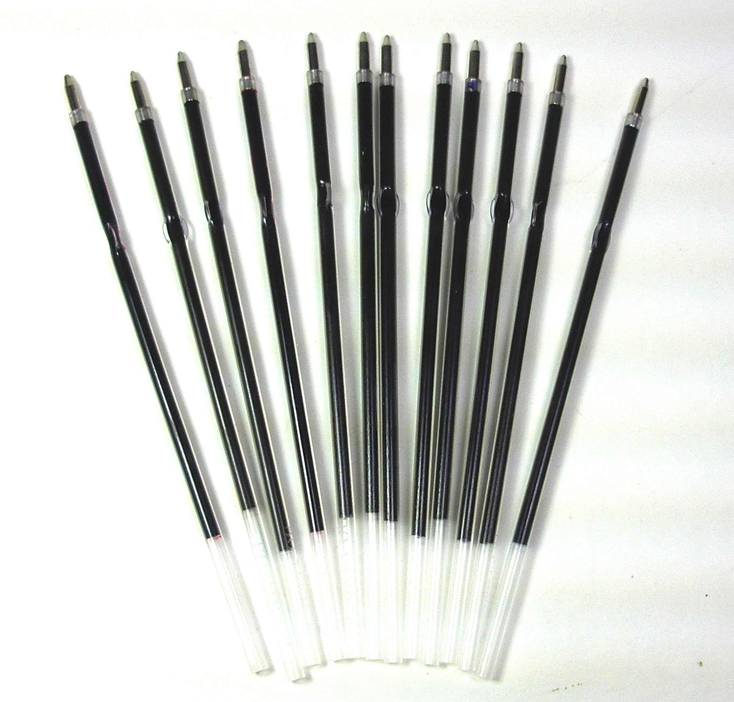 24 Ricariche Per Penna A Sfera In Metallo - 1 Mm - Inchiostro Nero E Blu - 11,6 Cm