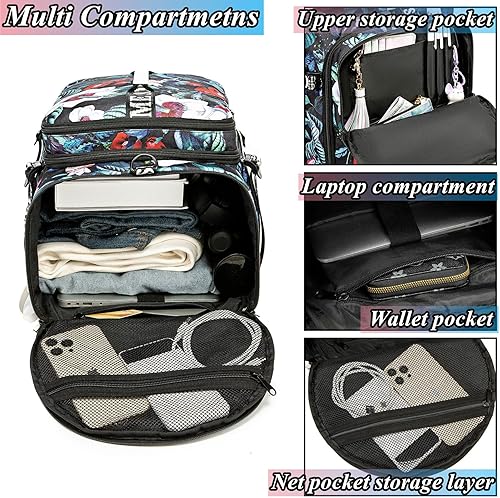 Miniatura 5 de Bolsa de lona para gimnasio, mochila de viaje con compartimento para calzado, para usarla de 4 formas, para mujeres y hombres, multifuncional, capa