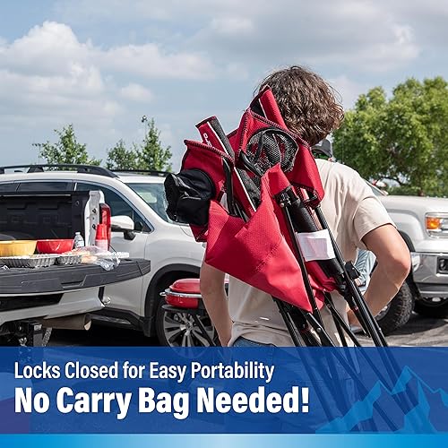 Vista 124 de Kijaro Dual Lock Pro NFL - Silla plegable para fanáticos deportivos, 26 pulgadas de largo x 35.5 pulgadas de ancho x 37 pulgadas de alto, New New