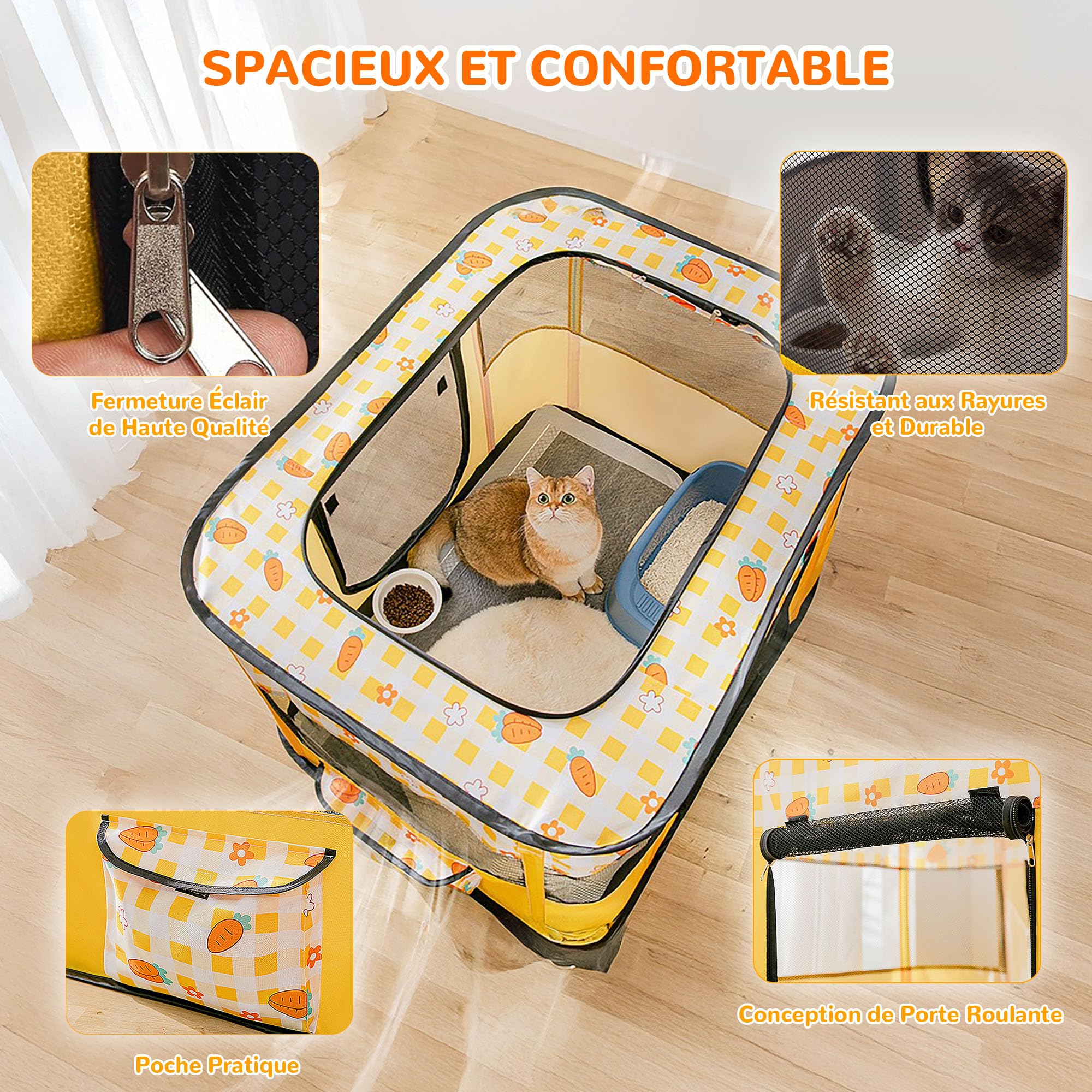 Parc Pour Chat/chien Pliable – Tente Portable Avec Sac, Fenêtres En Maille, Intérieur/extérieur - 13