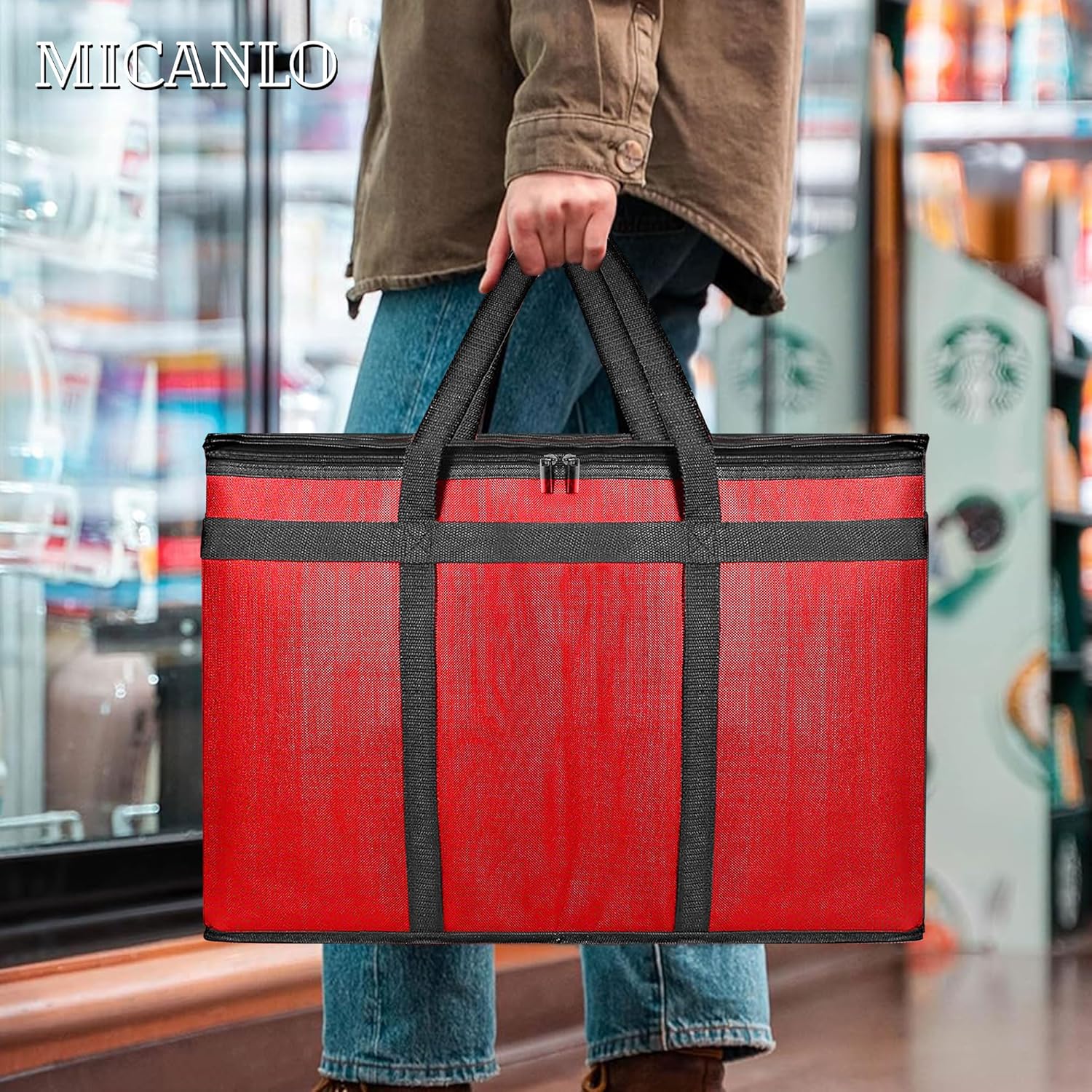 Insulated Food Delivery Bag, Commercial Grade Pizza Carrier for Hot and Cold Food, Large Reusable Catering Cooler Bag 22x15x14, Pizza Delivery Box for Uber Eats, Doordash Essentials - Image 8