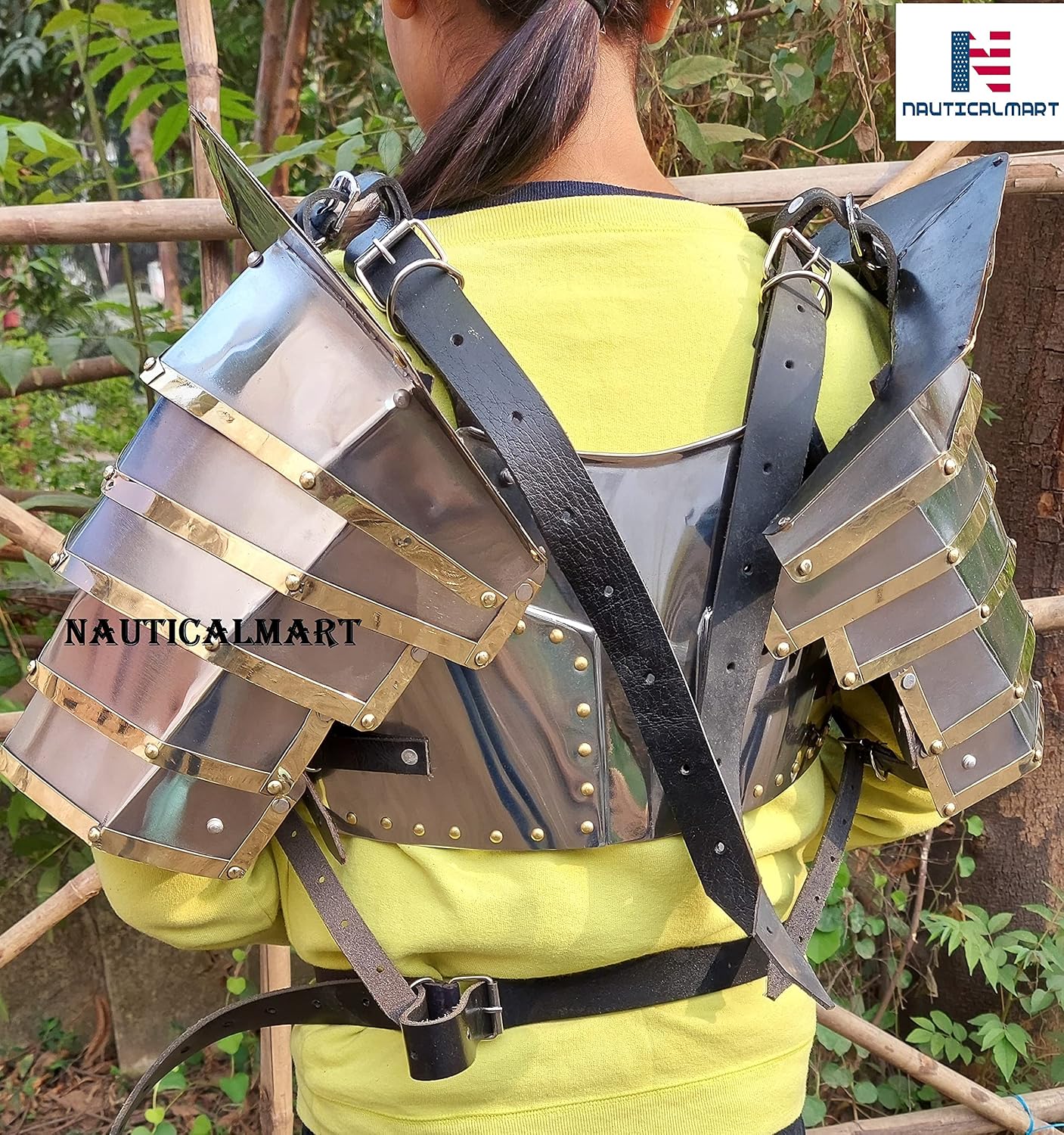 Medieval Knight Gothic Armor Breastplate With Pauldron Halloween Costume