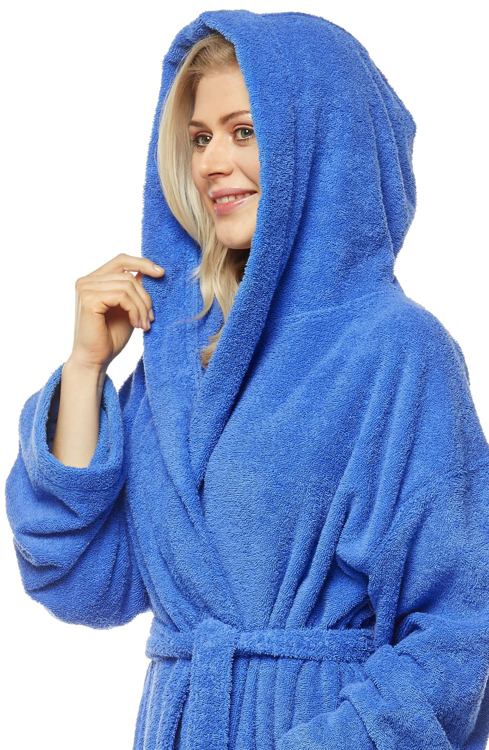 Damski szlafrok z Kapturem | długość do łydek albo kostek | frotte z 100% bawełny | Z certyfikatem OEKO-TEX®