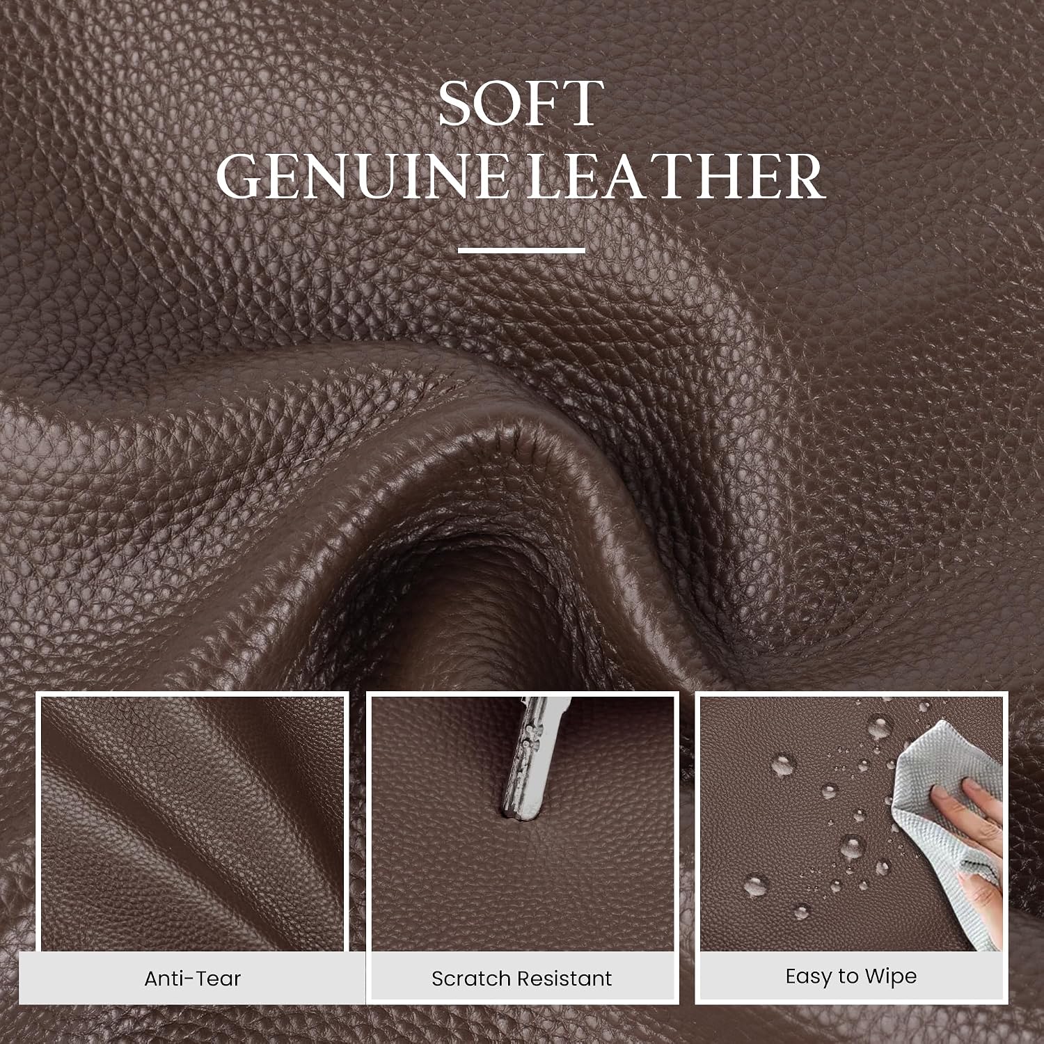 befen Soft Genuine Leather Tote Bag for Women Work with Zipper Slouchy Bags