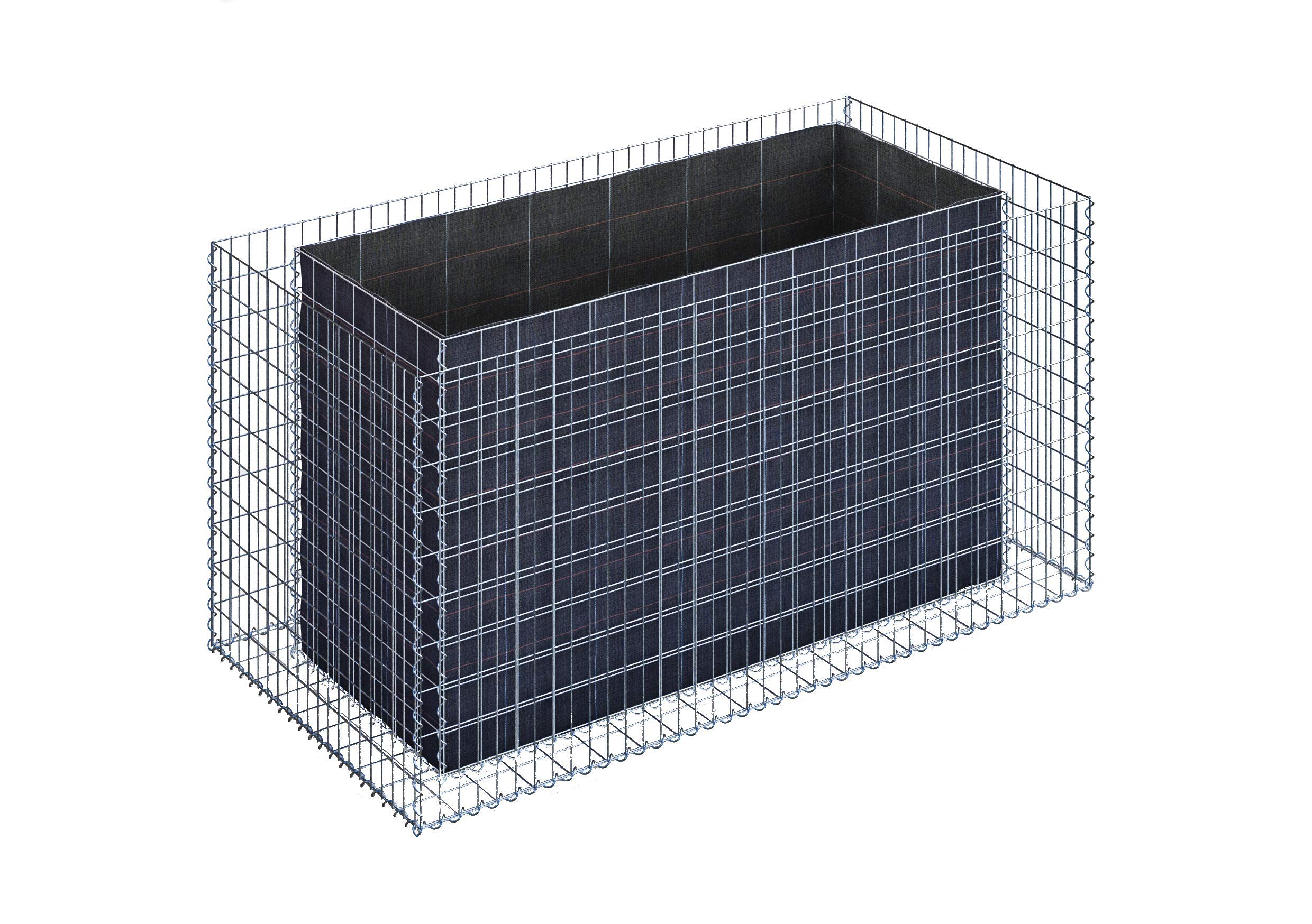 Gabiona - Gabionen-Hochbeet LxHxT: 200 x 100 x 100 cm - Verzinkte Steingabione als Pflanzkorb für den Garten - Maschenweite 5x10 cm