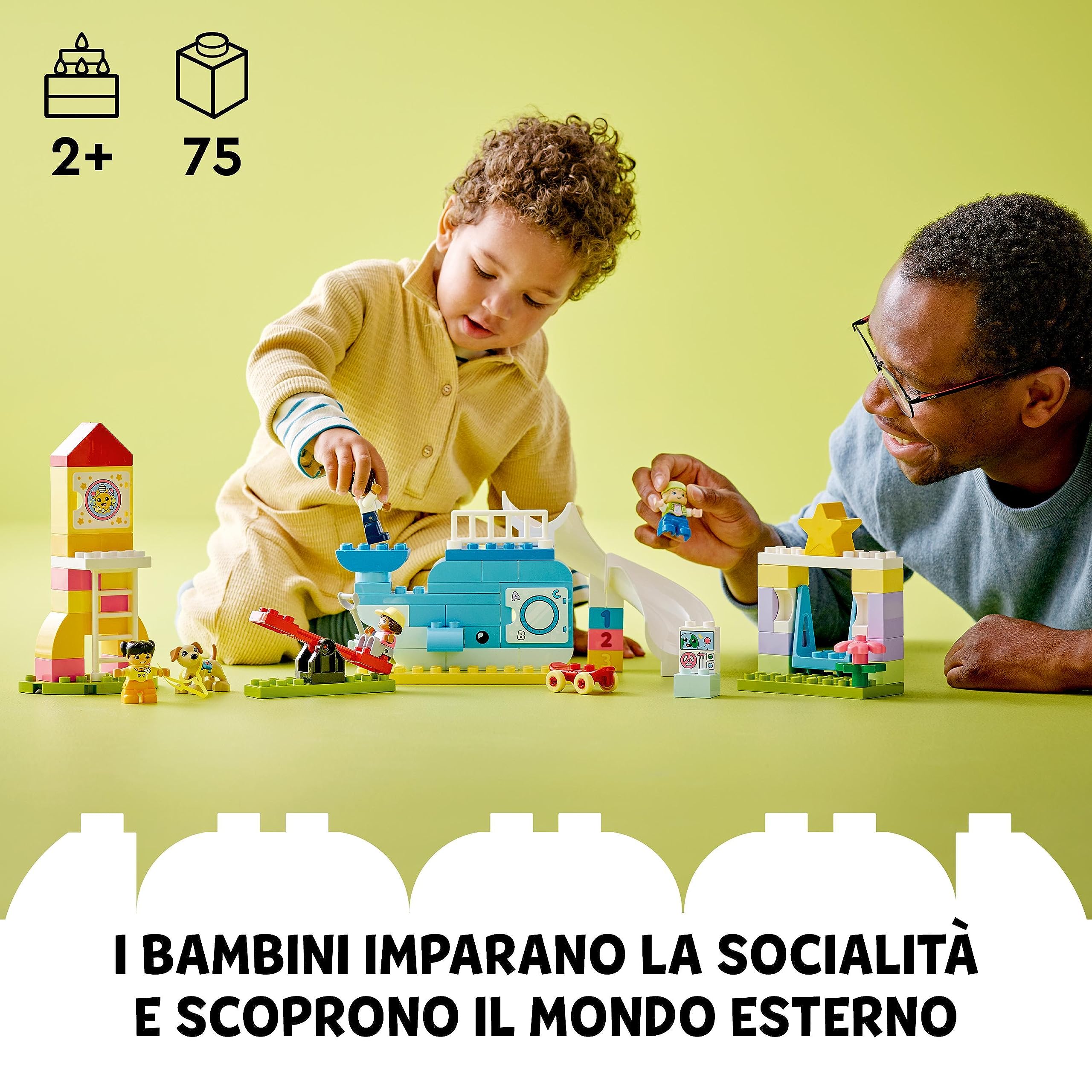 LEGO DUPLO Il Parco Giochi dei Sogni, Giochi per Bambini e Bambine da 2 Anni in su con Balena e Razzo Giocattolo da Costruire per Imparare Lettere, Numeri e Colori con i Mattoncini, Idea Regalo 10991