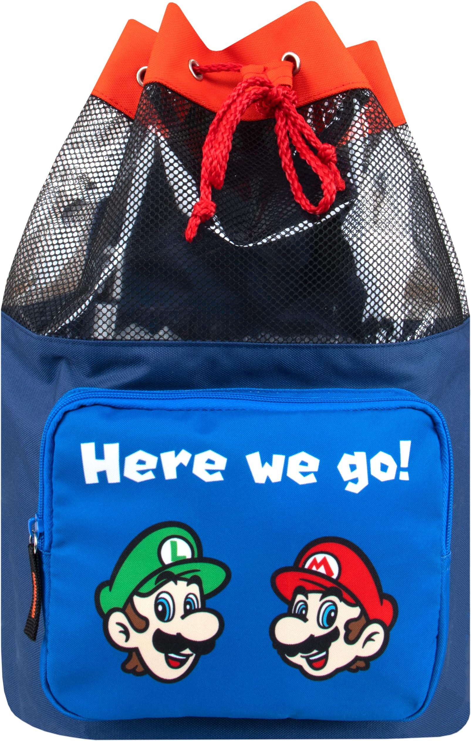 Super Mario Bag | Mario And Luigi Boys Swim Bag | Kids Beach Bags | Swimming Bags | Blue One Size
