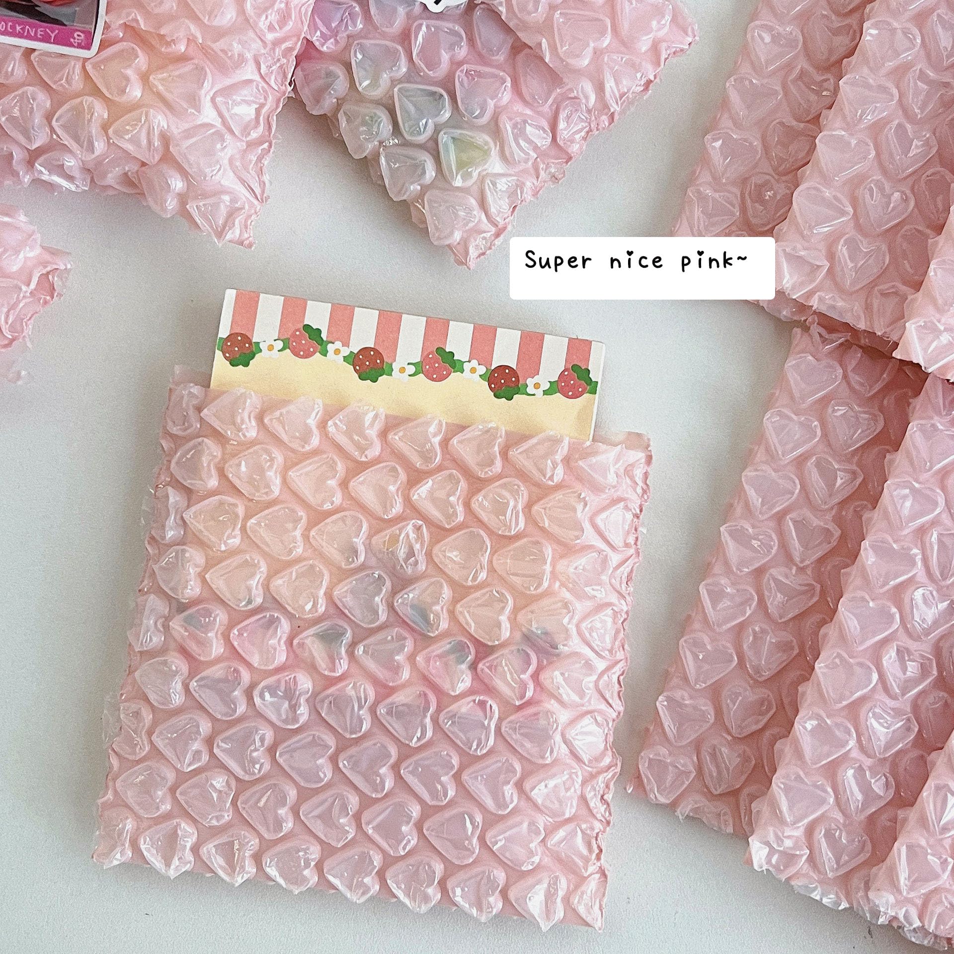 100 Sacs D'Expédition Auto-Adhésifs - Motif Cœur Rose - 28x42cm à 45x60cm - Pour Envoi, Stockage
