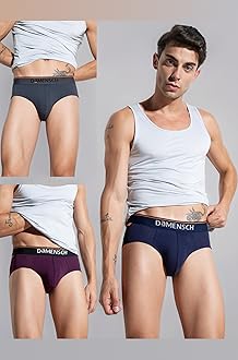 DAMENSCH Deo-Cotton Solid Underwear for Men Combo Breathable Inner Cotton Briefs Pack No-Marks Waistband Moisture Wicking