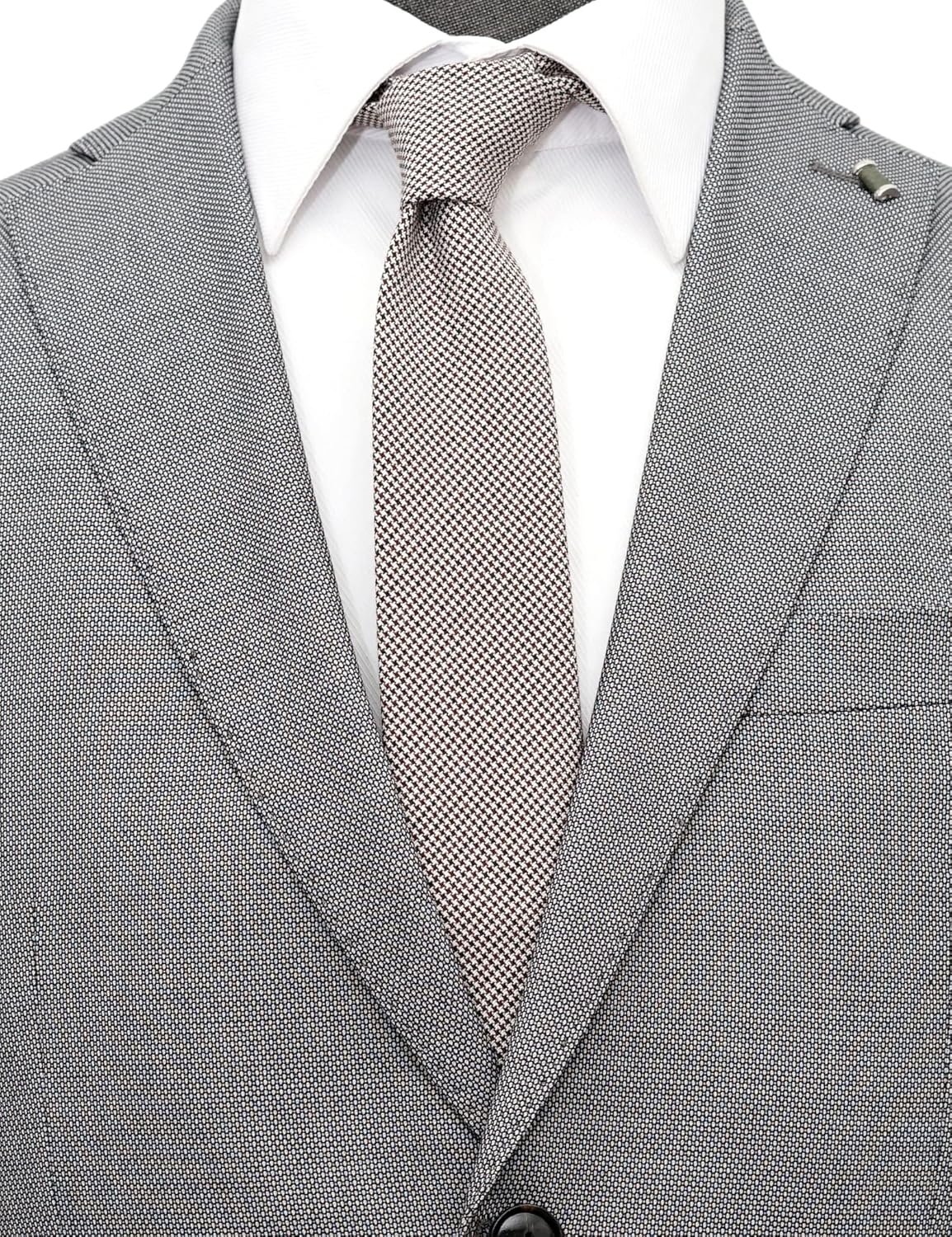 Cotton Skinny Tie for Men, Slim Neckties Plaid and Striped - Image 3