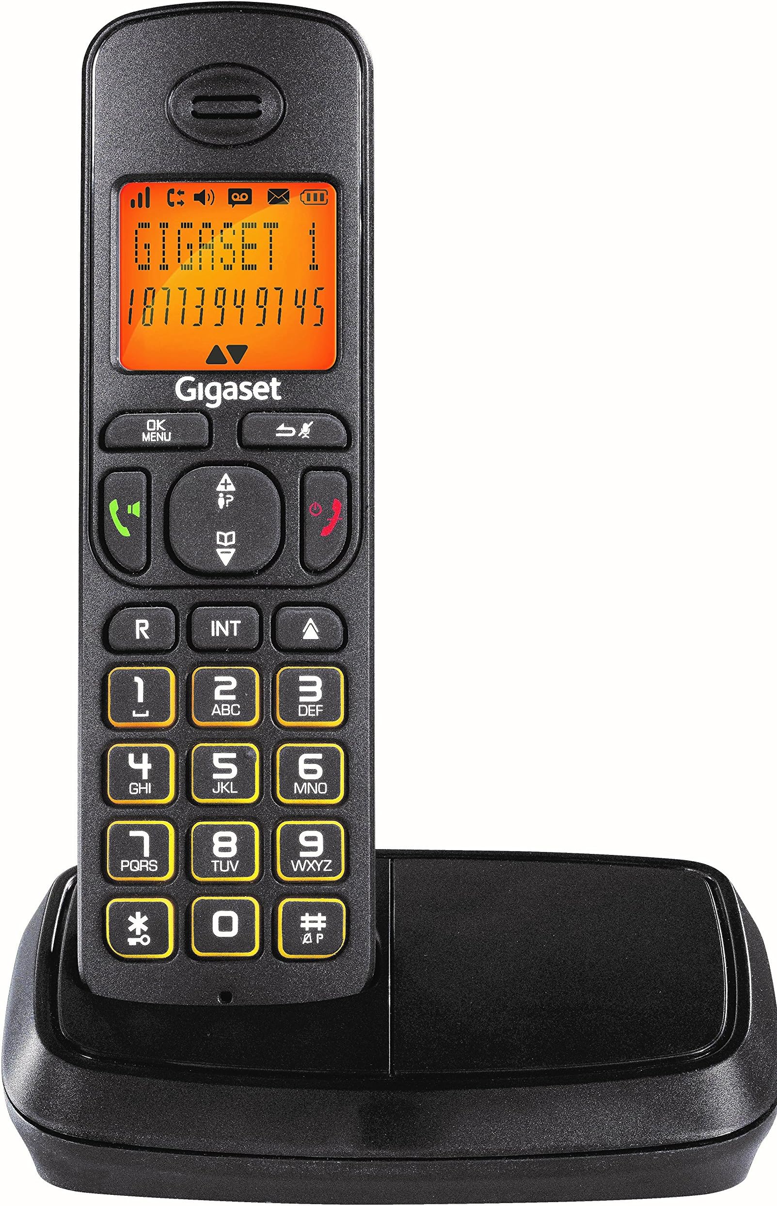 Gigaset A500 Black Cordless Landline Phone with Caller ID & Speaker Phone