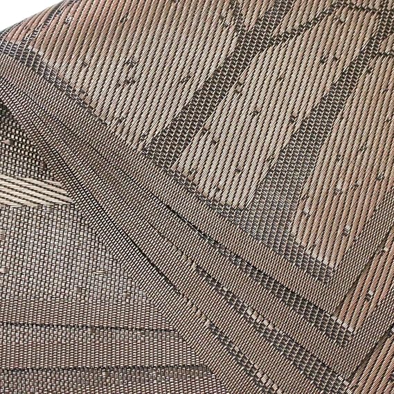 YOY 6 Pcs Kitchen PVC Placemats - Deluxe Heat Insulation Stain-Resistant Table Mat Protector Anti-skidding Dining Room Decor Jacquard Woven Plastic Vinyl Place Mat,Coffee