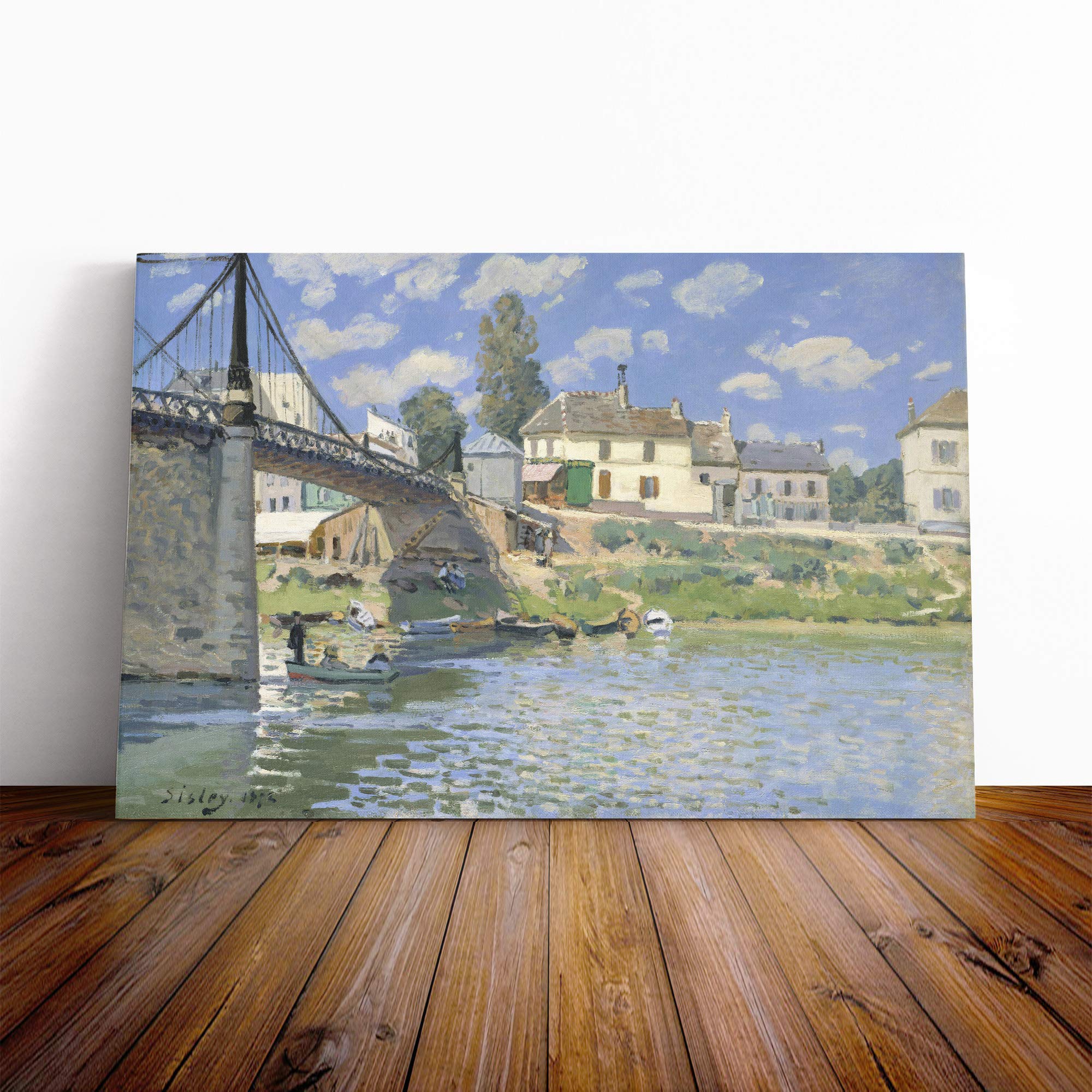 Alfred Sisley Landscape Canvas Print | Gallery Wrapped 30mm Frame Wall Art | 24x16 inches | Ready to Hang | Modern Landscape Picture | Living Room Bedroom Lounge Office