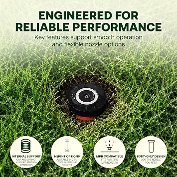 Rain Bird 1804LN 4 in Pop-Up Irrigation Sprinkler Body, No Nozzle 10 Pack