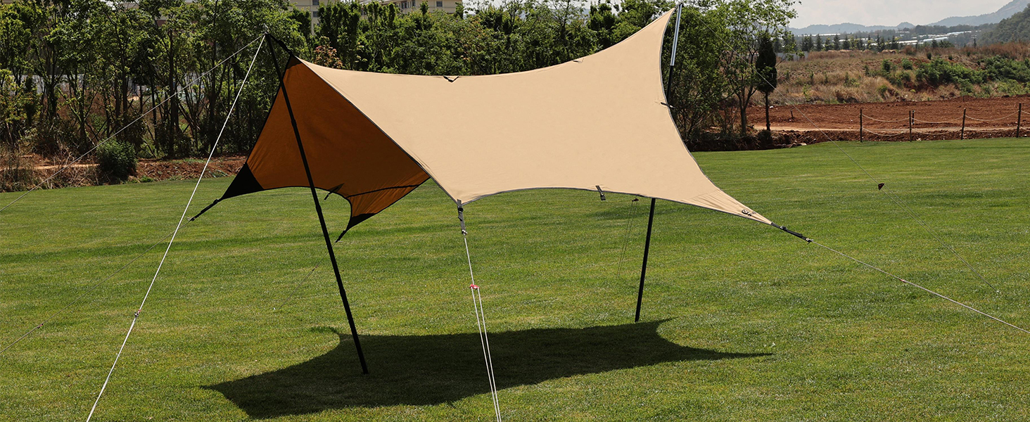 Amazon | GOGlamping 【山帆ヘキサタープ TC】ソロ用 4.2mx4.1m