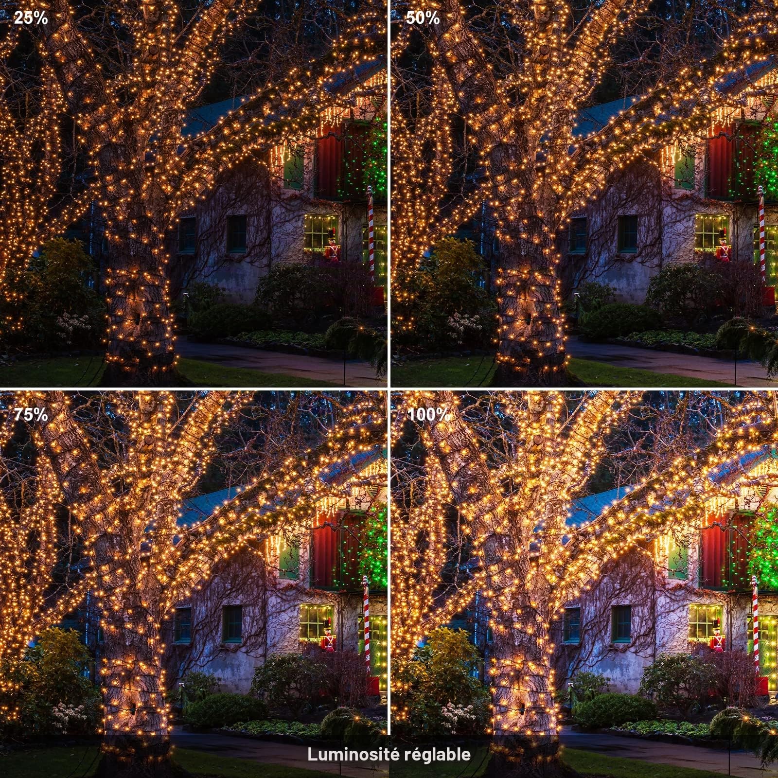 CORST Guirlande lumineuse d'extérieur de 100m Longue guirlande lumineuse de Noël pour intérieur et Christmas avec télécommande et minuterie 8 modes pour Xmas arbre maison chambre jardin (blanc chaud)