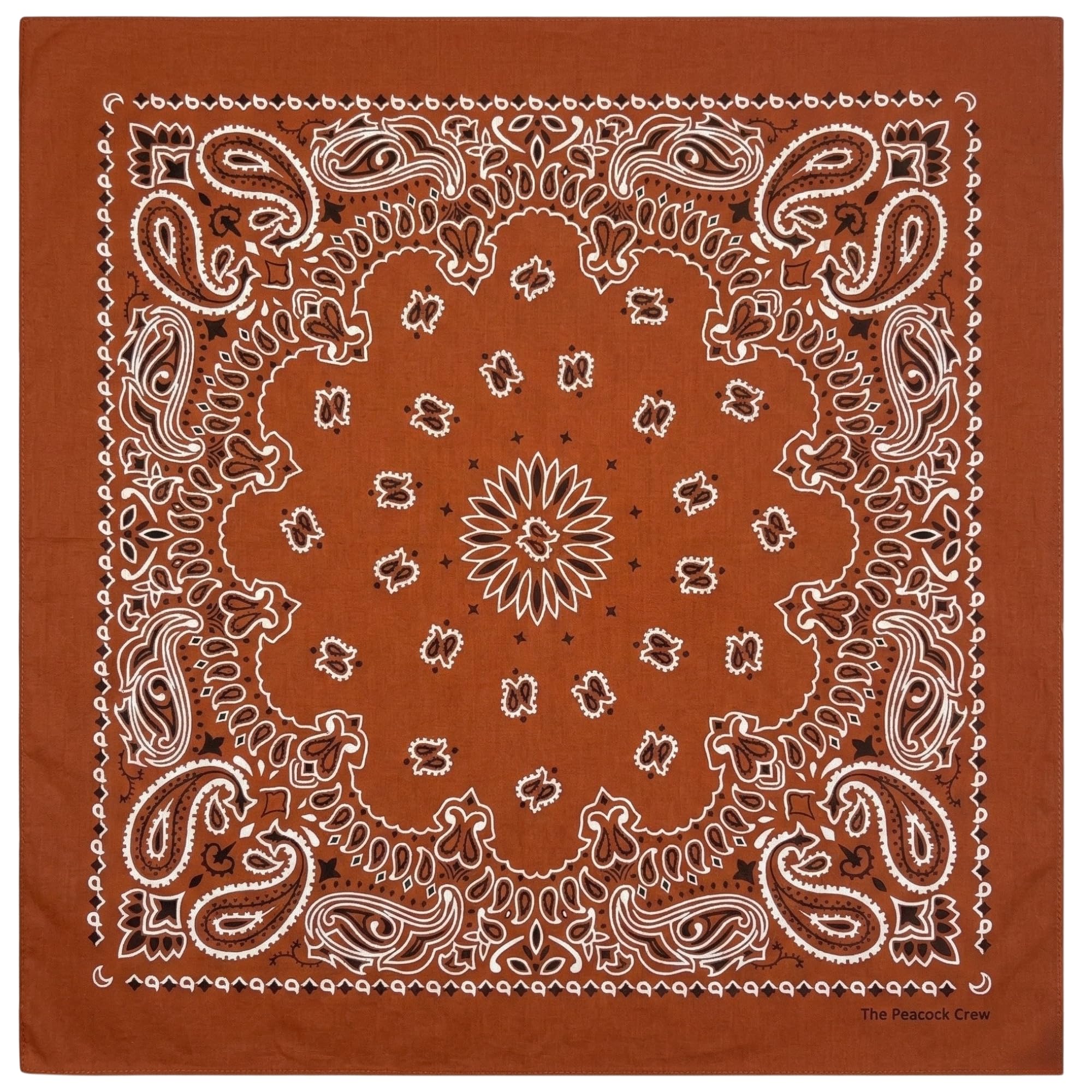 The Peacock Crew Premium Soft Cotton Designer Bandana for Men and Women 22x22 in