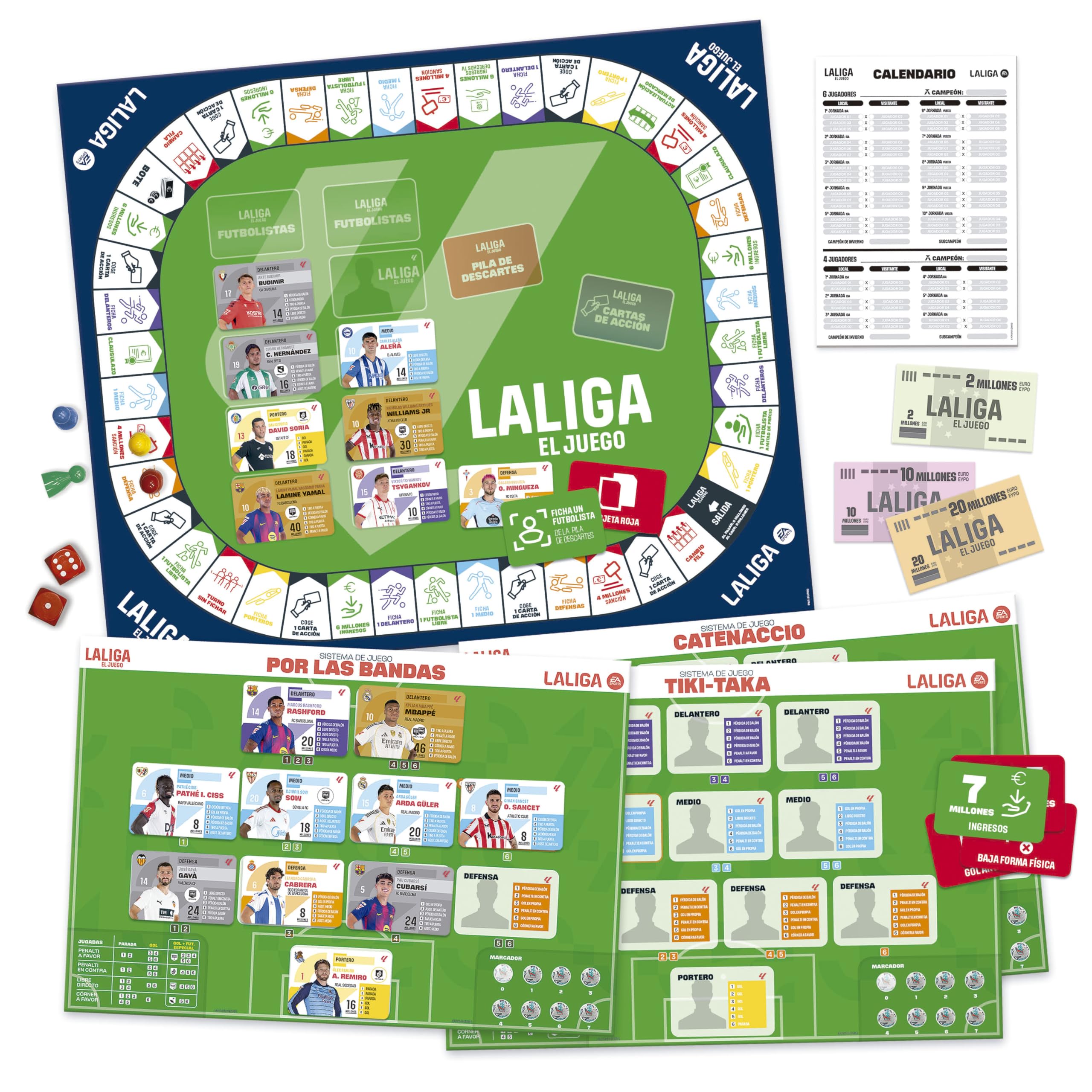BORRAS - El Juego de LALIGA 25/26, Juego de Mesa de Estrategia basado en la EA Sports. El Juego de Mesa para Amantes del fútbol. Recomendado a Partir de 10 años, Partidas de 60' (20440)
