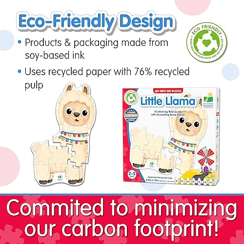 Miniatura 4 de The Learning Journey My First Big Floor Puzzle - Little Llama - Rompecabezas y actividades para niños de 2 a 5 años (12 piezas grandes)