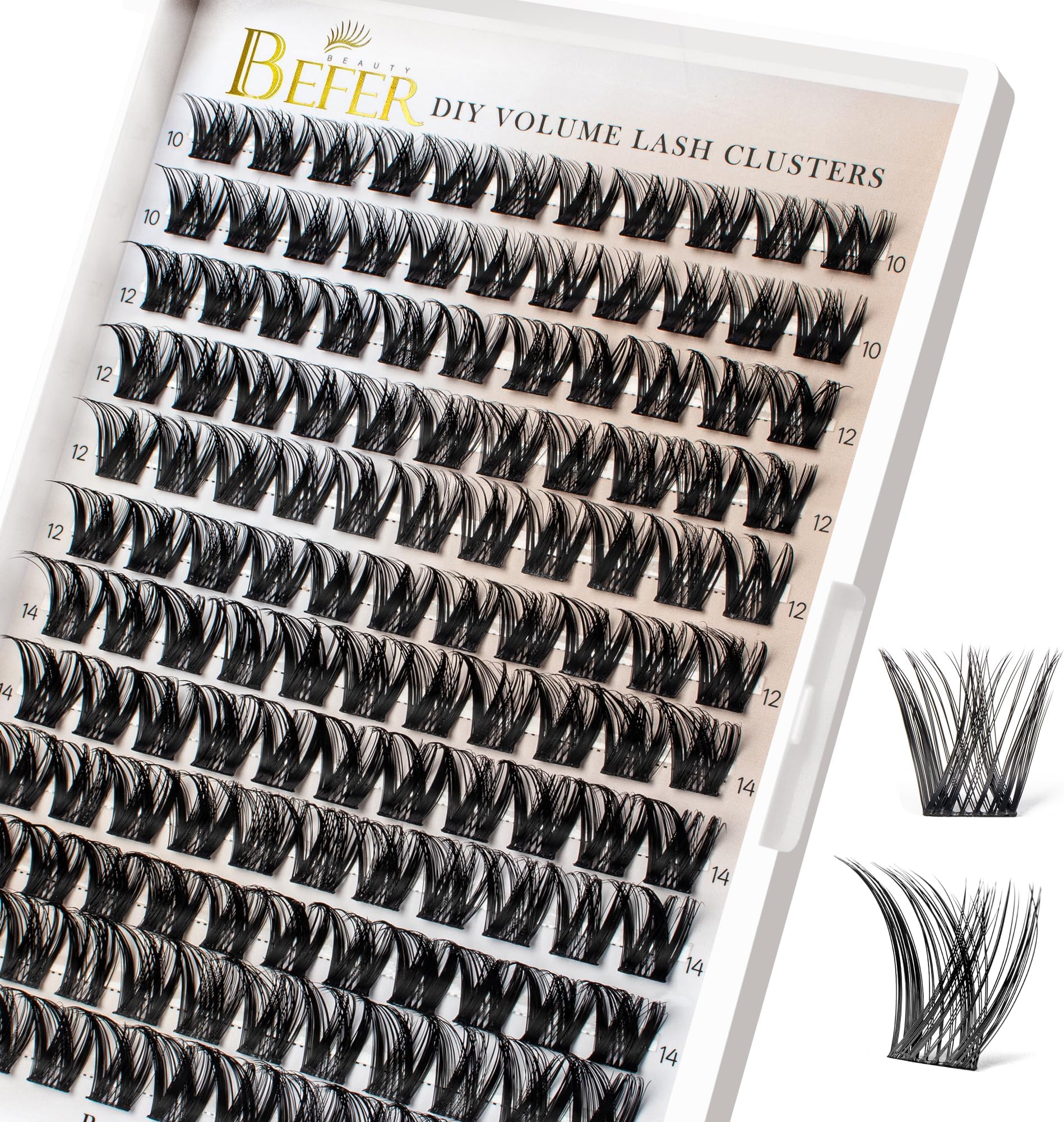 Lash Clusters, 132 Pcs D Curl Eyelash Clusters Volume Individual Lashes Extensions 10- Fluffy Cluster Wispy Diy at Home(fd806), 16mm