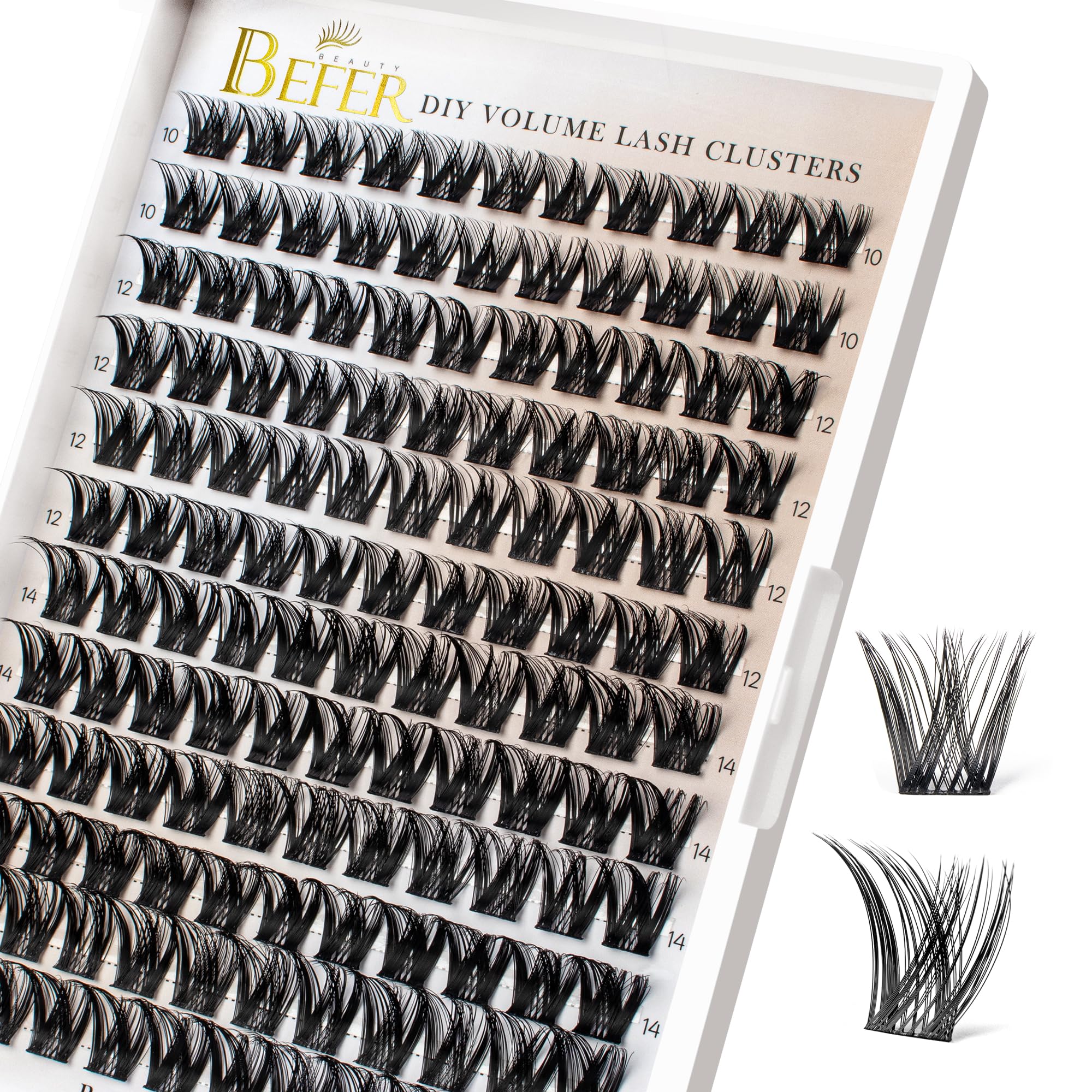 Lash Clusters, 132 Pcs D Curl Eyelash Clusters Volume Individual Lashes Extensions 10-16MM Fluffy Cluster Eyelash Wispy Cluster Lashes DIY At Home(FD806)