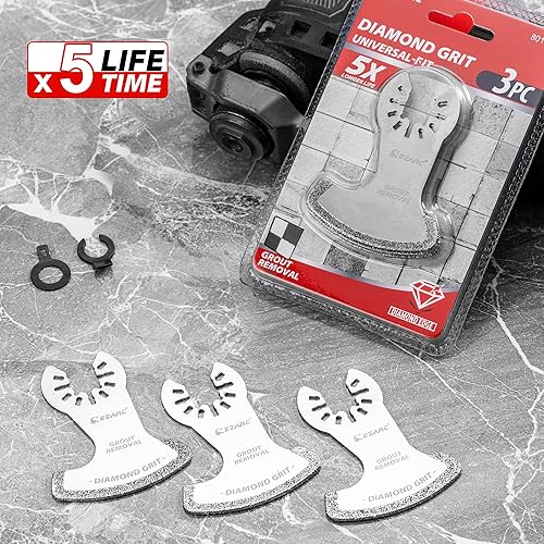 Miniatura 3 de EZARC Cuchillas oscilantes de diamante oscilantes multiherramienta, hoja de herramienta oscilante de diamante, cuchillas de sierra de corte de