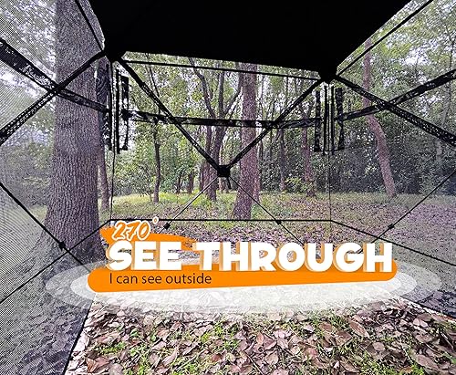Miniatura 2 de HUNT MONSTER Hunting Blind 1-3 Person with Tri-Leg Hunting Stool, 270 Degree See Through Pop up Ground Blinds for Deer Turkey Duck Hunting, Bow