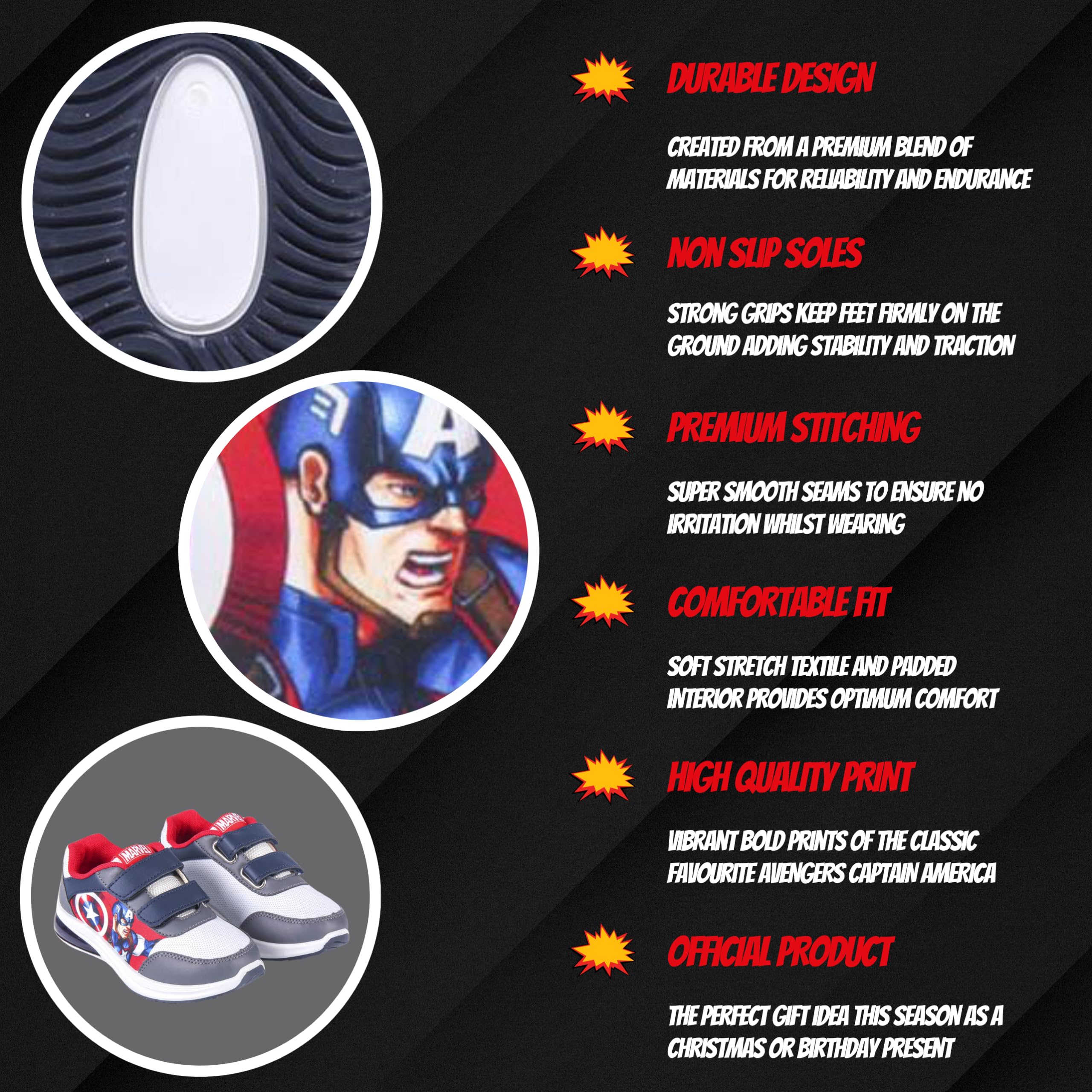 Marvel Avengers Scarpe per Ragazzi, Scarpe Sportive per Bambino, Scarpe Sportive Luminose per Ragazzo, Taglie EU 25 a 32