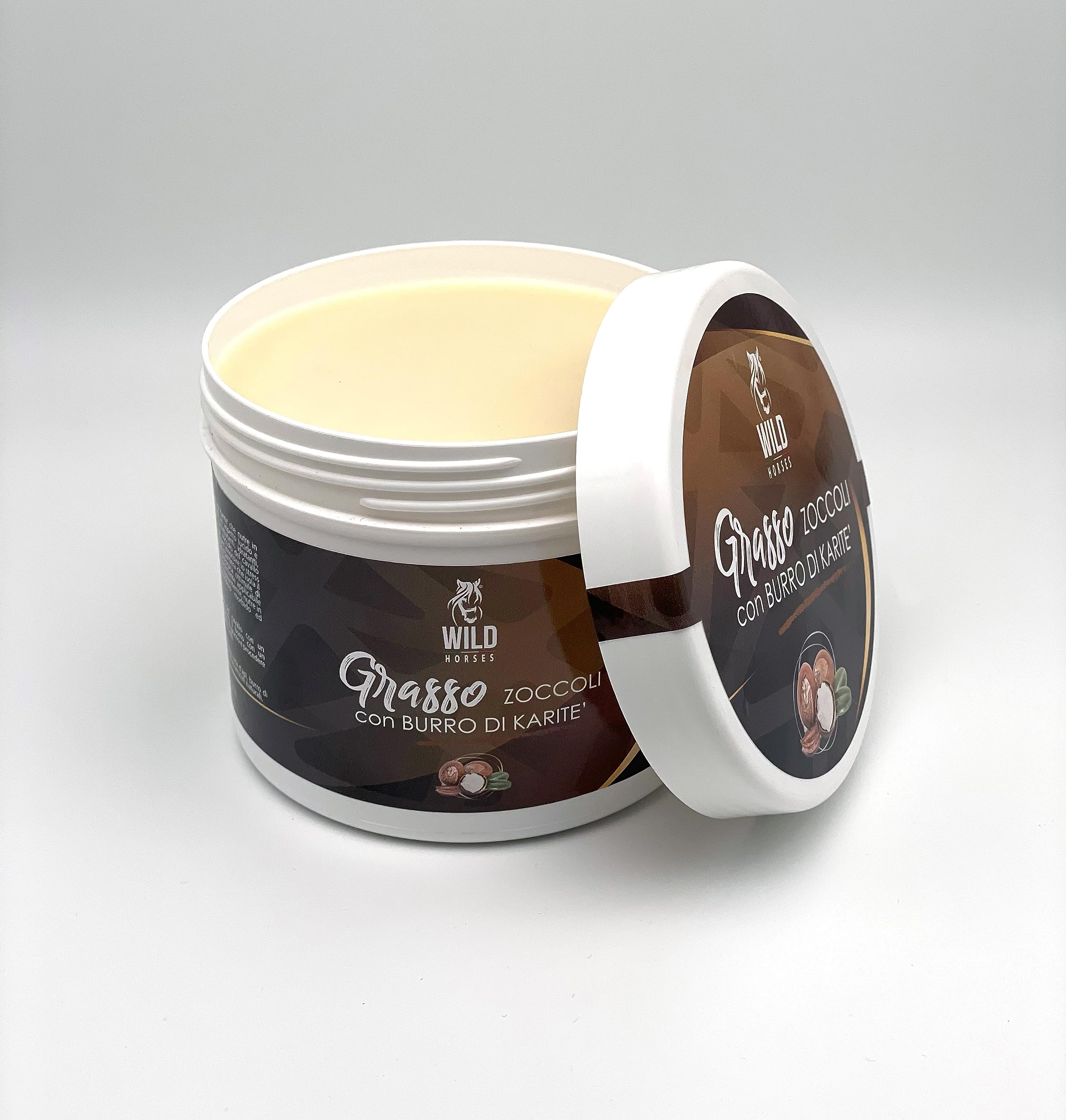 Wild Horses | Grasso per Zoccoli al Burro di Karitè, Rigenera, Isola e Protegge, Cura le Falangi Fragili, Secche o Screpolate, 500g, Made in Italy