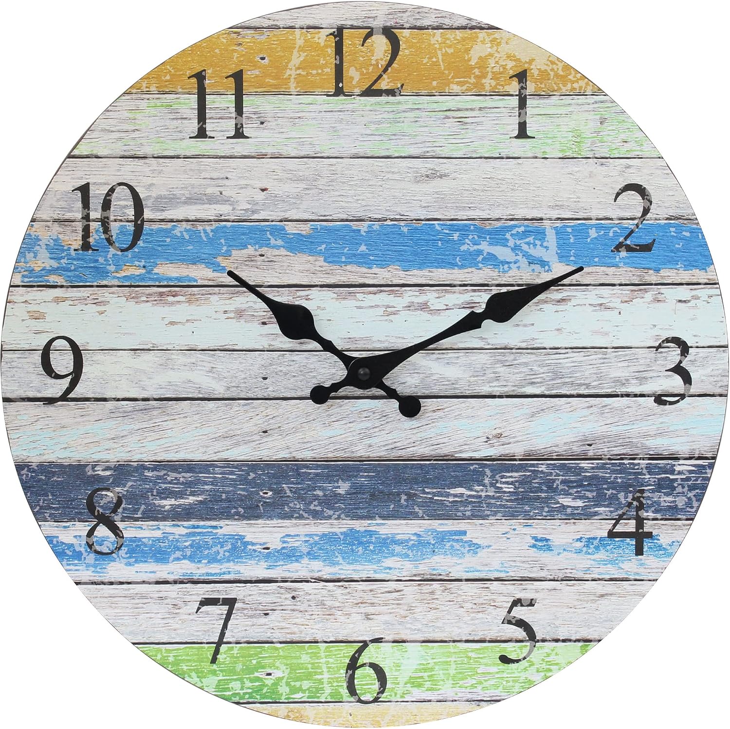 Stonebriar Vintage Farmhouse 14 Inch Round Battery Operated Hanging Wall Clock