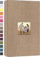 Vista 62 de potricher Álbum de fotos de lino de tapa dura de 4 x 6 pulgadas, 600 fotos, gran capacidad para la familia, boda, aniversario, bebé, vacaciones Caqui