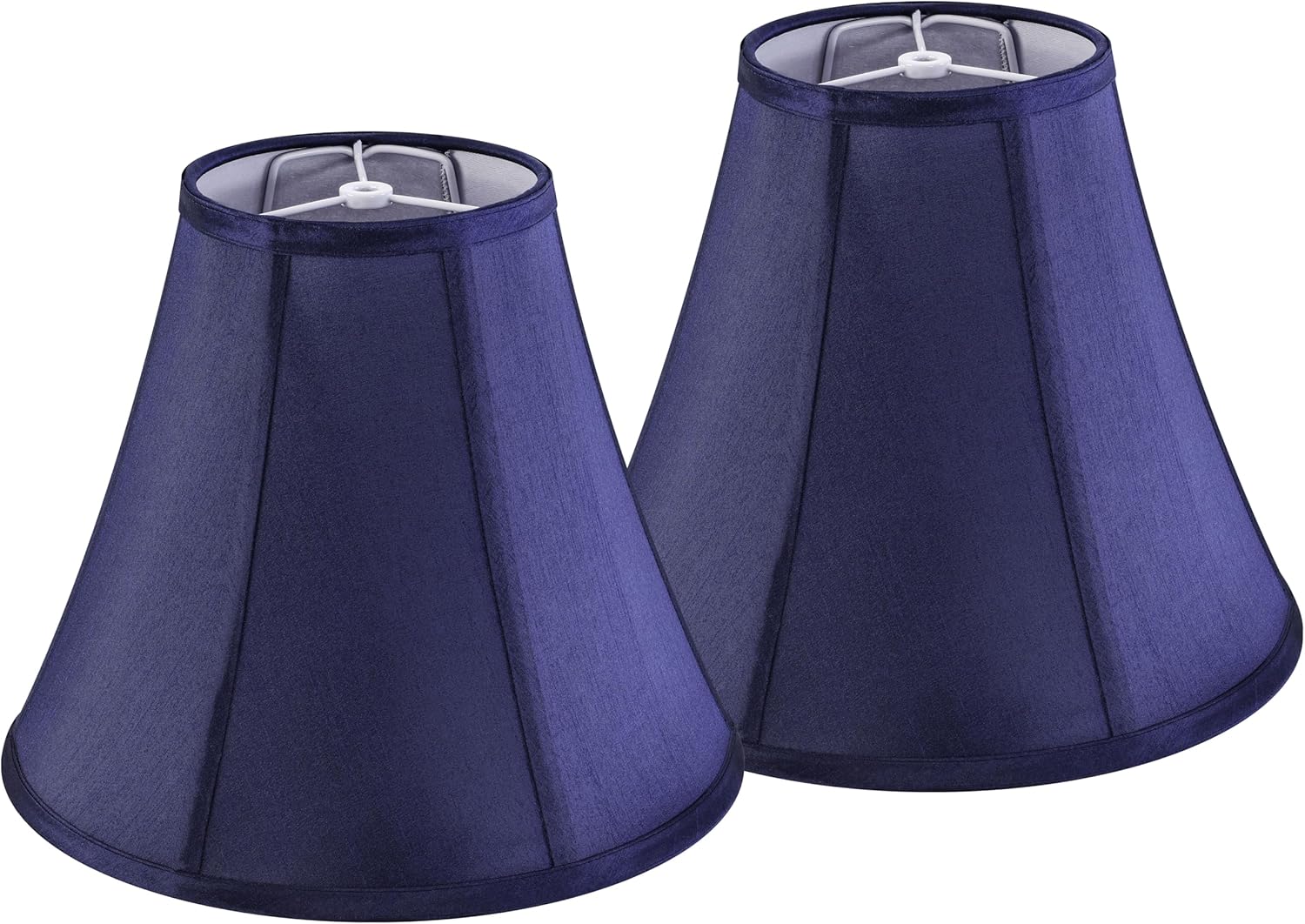 GO&SO Set of 2 Blue Bell Lamp Shades 6" Top x 13" Bottom x 10.6" High(Spider) Medium Lamp Shade, Traditional Fabric Lamp Shade for Table Lamp,Floor Lamp,Side Ribbing Hand Crafted Replacement Lampshade