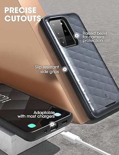 Miniatura 5 de Clayco Funda para Galaxy S20 Ultra, Argos Series Funda protectora híbrida premium para Samsung Galaxy S20 Ultra (ranura para tarjeta de