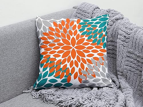 Miniatura 6 de Kawani Juego de 2 fundas de almohada de 18 x 18 pulgadas, diseño de dalias florales, modernas, rústicas, decorativas, de algodón, con cremallera,